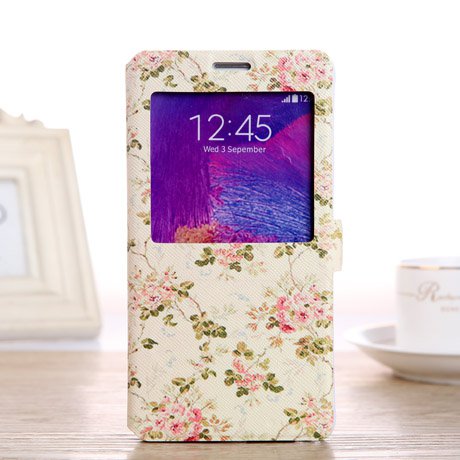 Samsung galaxy note 4 flowers case elegant flower pattern Samsung NOTE 4 leather case