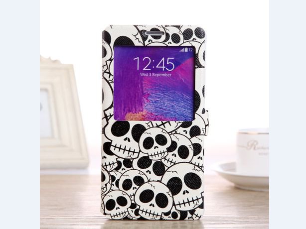 Cool skull printed Samsung note 4 cover unique skeleton Samsung galaxy NOTE 4 stand case