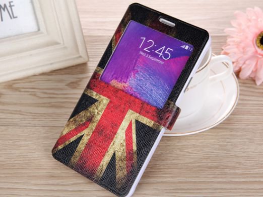 Samsung note 4 case English flag Samsung galaxy note 4 flip case, art Samsung note 4 cover