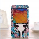 Romantic gift for her Samsung note 3 cartoon case floral girl Samsung galaxy note 3 flip case