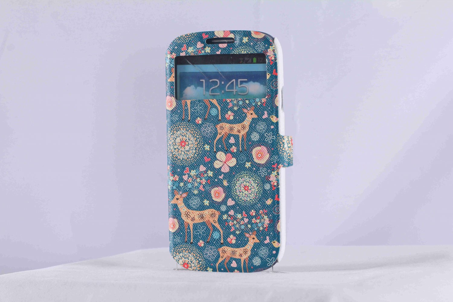 Deer printed Samsung galaxy s3 wallet case cartoon animal Samsung S3 flip cover