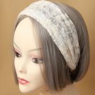 Fashion hair accessory lace headband, solid white decorative hair wrap, elastic hair covering band