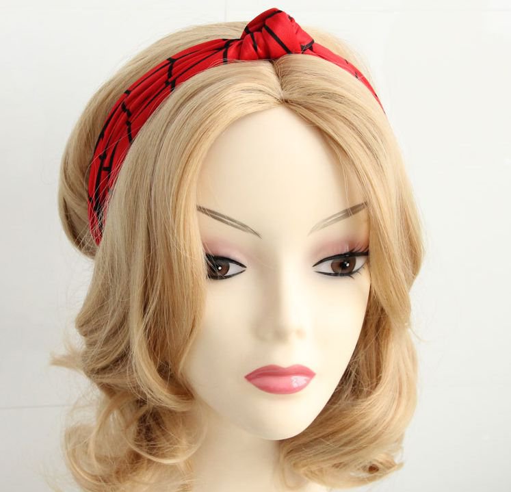 red knot headbands, cool spider net headwrap turban, soft cotton fabric hair band for girls