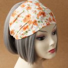 floral chiffon head wrap turban, broad hair rope band for girls, flower pattern headbands