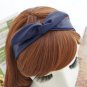 PU leather rabbit ear headwrap, Sapphire Blue twisted hair band, twist rabbit ears headbands
