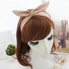 PU leather rabbit ears head wrap, pink hair band with knot, twisted rabbit ear head band