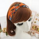 Orange color hair covering with twist for girls, women yoga workout twist hair band