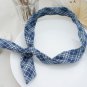 Quilting plaid rabbit ear twist headbands for girls, cute girl hair accessory twisted jean hair band