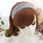 twisted hair turban, modeling wire rabbit ear hair band with knot, checkered jersey headband