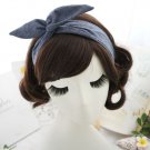 checked turban hair band for girls, cute bunny ears head wrap band, cool twisted knot headband