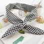 Simple black and white checkered hairband for girls, decorative bunny ear headband with twisted