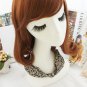 leopard print apricot knot headbands for ladys, soft chiffon workout hair band, twisted yoga turban