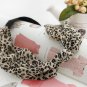leopard print apricot knot headbands for ladys, soft chiffon workout hair band, twisted yoga turban