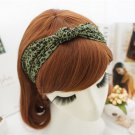 green leopard hairband with knot, sexy lady hair accessory neck band, unique turban hair rope