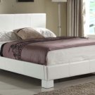 White Leather Platform Bed Frame