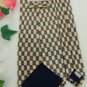 #1A New VIA VENETO KHAKI NavyBlue CHECKER SILK MEN NECK TIE Cravat Cravatta