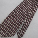 Endangered Species Silk Tuxedo Penguin Maroon Tan Neck Tie Men Designer Tie EUC
