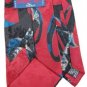 STUDIO 54 ART DECO MAROON BLUE BLACK SILK MEN NECK TIE Men Designer Tie EUC