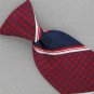 VTG Snapper Stripe Texture Red Blue Houndstooth Clipon Clip-On 60s  Neck Tie V-4