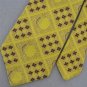 VINTAGE DANBURY YELLOW BROWN CIRCLES GEOMETRIC TEXTURE 60s 70s Neck Tie #V-2