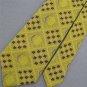 VINTAGE DANBURY YELLOW BROWN CIRCLES GEOMETRIC TEXTURE 60s 70s Neck Tie #V-2