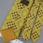 VINTAGE DANBURY YELLOW BROWN CIRCLES GEOMETRIC TEXTURE 60s 70s Neck Tie #V-2