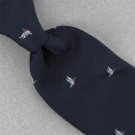 Vtg Rare Chadwick Navy Flying Duck Skinny Texture 60s 70s Mens Neck Tie #V-4 EVC