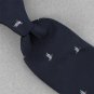 Vtg Rare Chadwick Navy Flying Duck Skinny Texture 60s 70s Mens Neck Tie #V-4 EVC