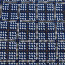 FRATELLI ITALY BLUE BEIGE CHECKER WOVEN Neck Tie Men Designer Tie EUC