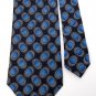 LDM ITALY BLUE GRAY OVAL PATTERN SILK MEN NECK TIE Men Designer Tie EUC