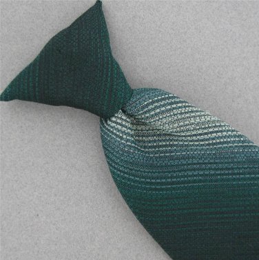 Vintage Wembleytown Stripe Olive Green Snap On Clip-On 60s 70s Men Neck Tie #V-4