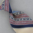 Vtg Par Excellence Fat Wide Gold Blue Stipe Floral Texture 60s Neck Tie #V-4 EVC
