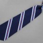 Vtg Anonymous Blue Red Stripe Clipon Clip-On Regimental 60s 70s Men Neck Tie V-4
