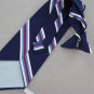 Vtg Anonymous Blue Red Stripe Clipon Clip-On Regimental 60s 70s Men Neck Tie V-4