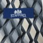 #1A New 61" STAFFORD ZIGZAGS JACQUARD BLACK TIE Necktie