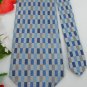 RAFAEL STRIPE WOVEN BLUE GREY SILK Men Neck Tie Men Designer Tie EUC
