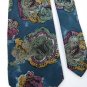 GALLIS SPAIN SeaGreen PURPLE FLORAL SILK MEN NECK TIE Men Designer Tie EUC