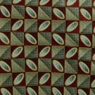 #1A VAN HEUSEN SQUARES MAROON GREY TAN SILK TIE NECKTIE