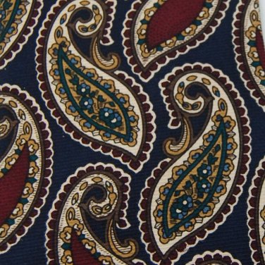 EDDIE BAUER PAISLEYS MARRON NAVY SILK MEN NECK TIE Men Designer Tie EUC