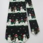 #1A New HALLMARK Christmas Snow Man Holiday Tree BLACK WHITE GREEN  Necktie Tie