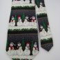 #1A New HOLIDAYS Christmas Snow Man Holiday BLACK WHITE RED MENS Tree Necktie