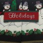 #1A New HOLIDAYS Christmas Snow Man Holiday BLACK WHITE RED MENS Tree Necktie