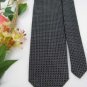#1A New Michael's Italy Woven Square Checkered Grey Black Silver Silk NECKTIE