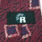 #1A STUDIO R BLACK MAROON BEIGE SQUARES SILK MEN NECK TIE