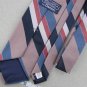 XL 60"Vtg Damon Stripe Blue Peach Regimental Narrow Texture 70s Neck Tie V-4 EVC