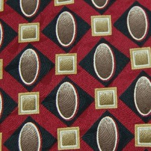 #1A STAFFORD OVALS RED BROWN OLIVE SILK MEN NECK TIE Krawatte Cravatta