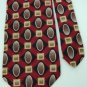 #1A STAFFORD OVALS RED BROWN OLIVE SILK MEN NECK TIE Krawatte Cravatta