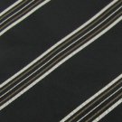 #1A STAFFORD EXECUTIVE ITALY STRIPE BLACK SILVER BROWN  Men Neck Tie Necktie