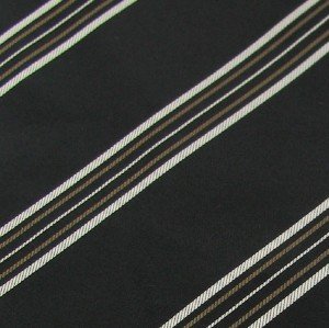 #1A STAFFORD EXECUTIVE ITALY STRIPE BLACK SILVER BROWN  Men Neck Tie Necktie