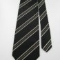 #1A STAFFORD EXECUTIVE ITALY STRIPE BLACK SILVER BROWN  Men Neck Tie Necktie